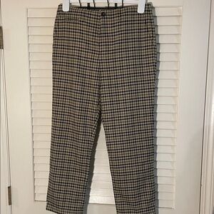 Closed Brand Navy Blue and Tan Checkered Classic Slenderizing Pants